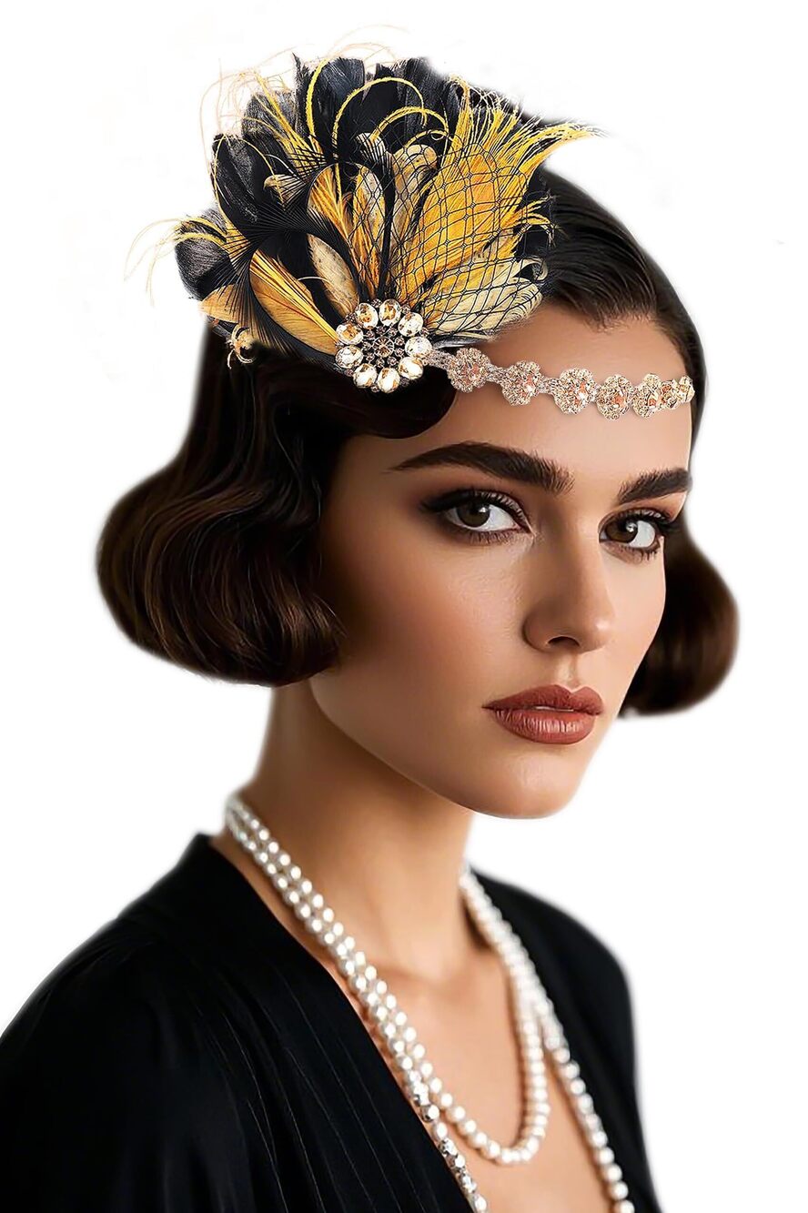 5405 Flapper Headpiece - 1920s Headband Roaring 20s Great Gatsby